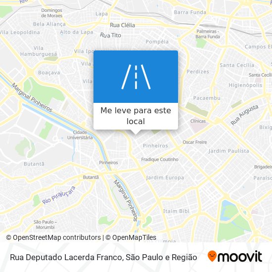 Rua Deputado Lacerda Franco mapa