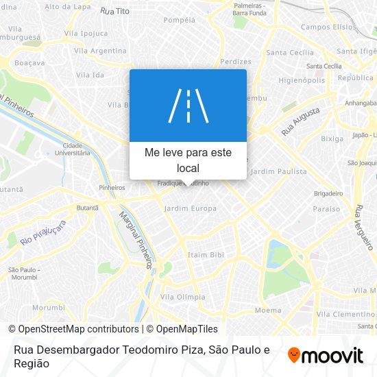 Rua Desembargador Teodomiro Piza mapa