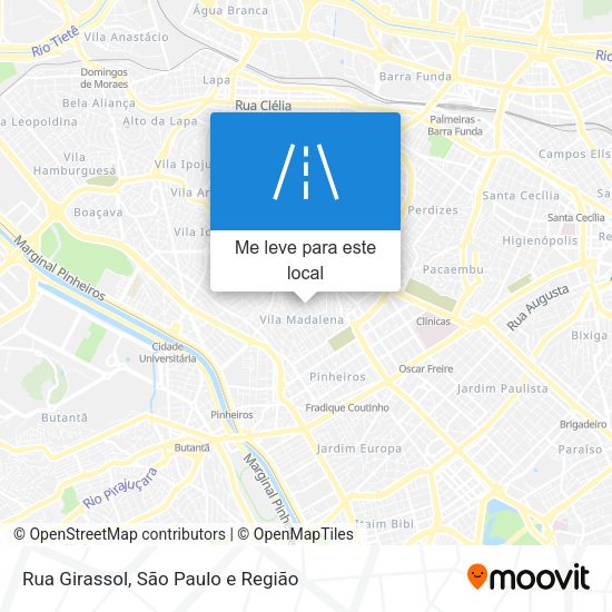 Rua Girassol mapa