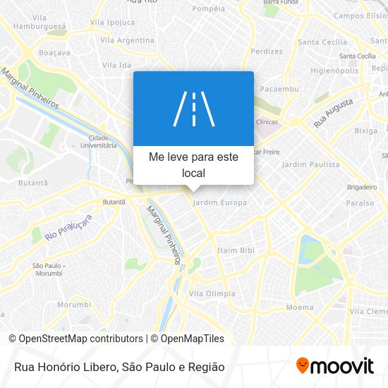 Rua Honório Libero mapa