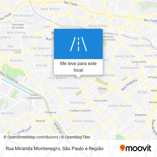 Rua Miranda Montenegro mapa