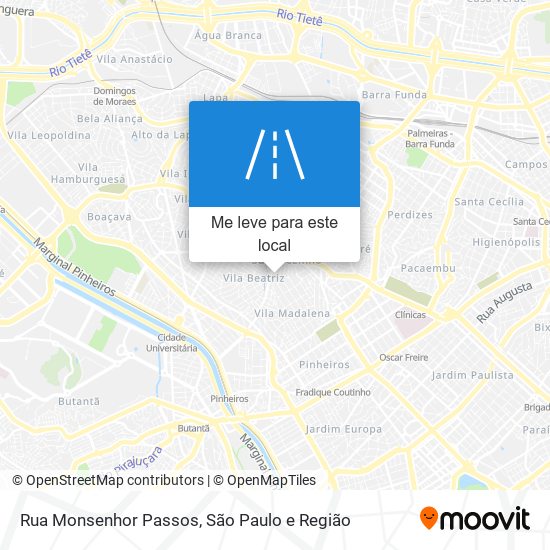 Rua Monsenhor Passos mapa