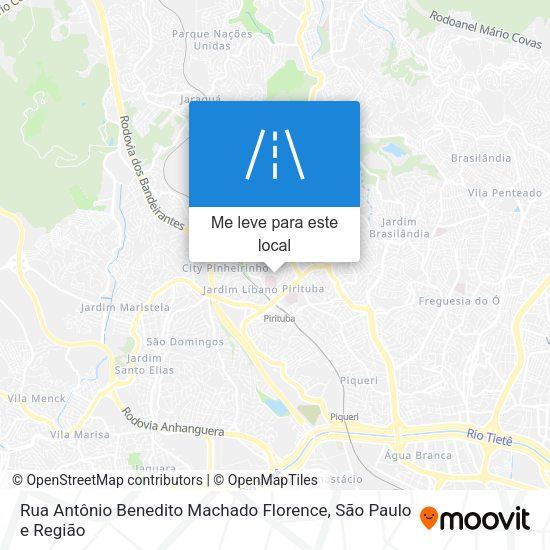 Rua Antônio Benedito Machado Florence mapa