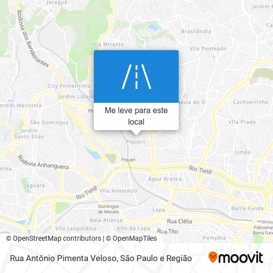 Rua Antônio Pimenta Veloso mapa