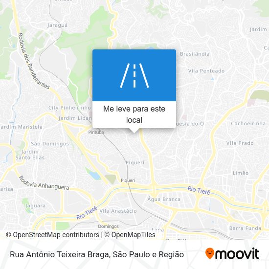 Rua Antônio Teixeira Braga mapa
