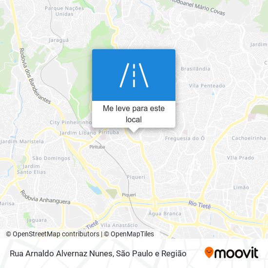 Rua Arnaldo Alvernaz Nunes mapa