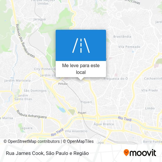 Rua James Cook mapa