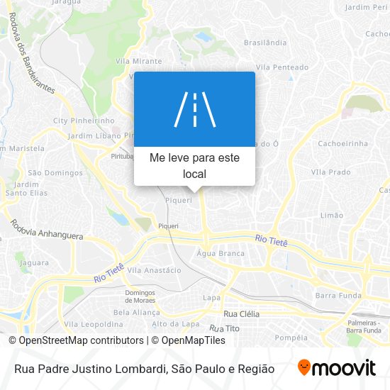 Rua Padre Justino Lombardi mapa