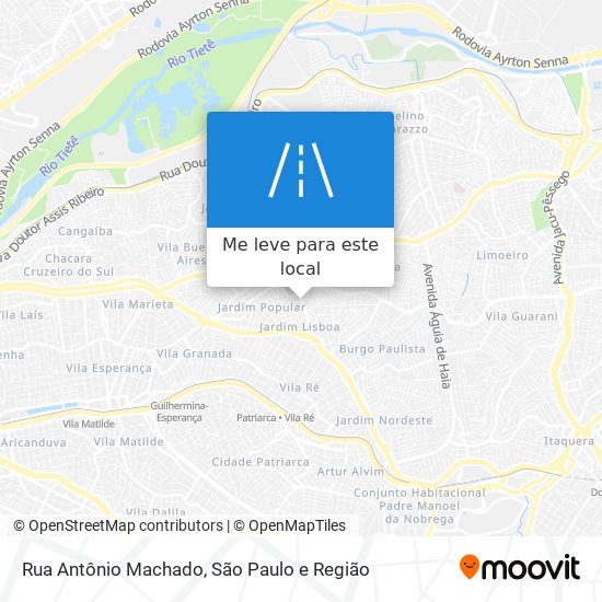 Rua Antônio Machado mapa