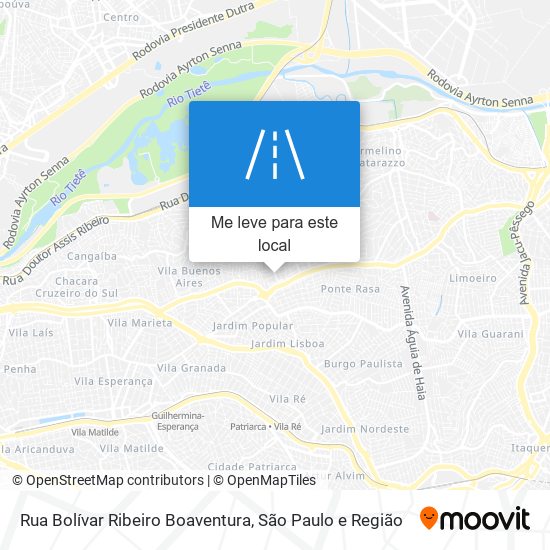 Rua Bolívar Ribeiro Boaventura mapa