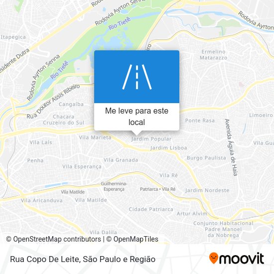 Rua Copo De Leite mapa