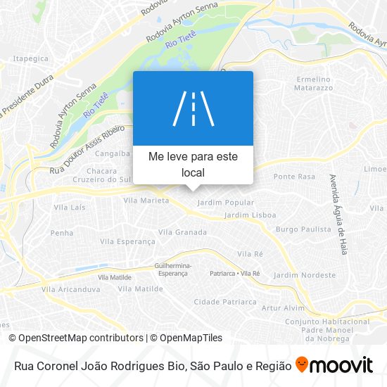 Rua Coronel João Rodrigues Bio mapa