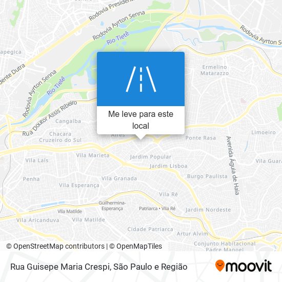 Rua Guisepe Maria Crespi mapa