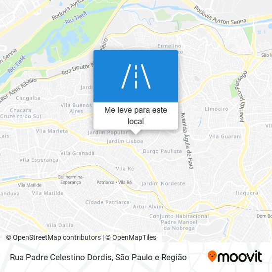 Rua Padre Celestino Dordis mapa