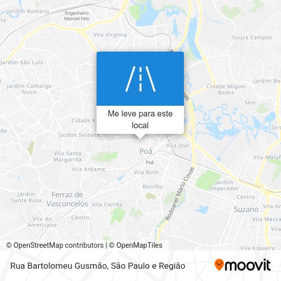 Rua Bartolomeu Gusmão mapa