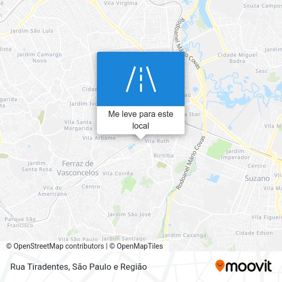 Rua Tiradentes mapa