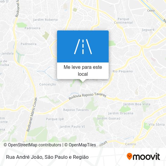 Rua André João mapa