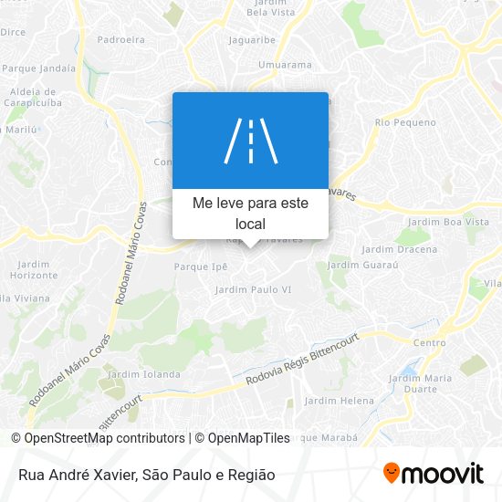 Rua André Xavier mapa