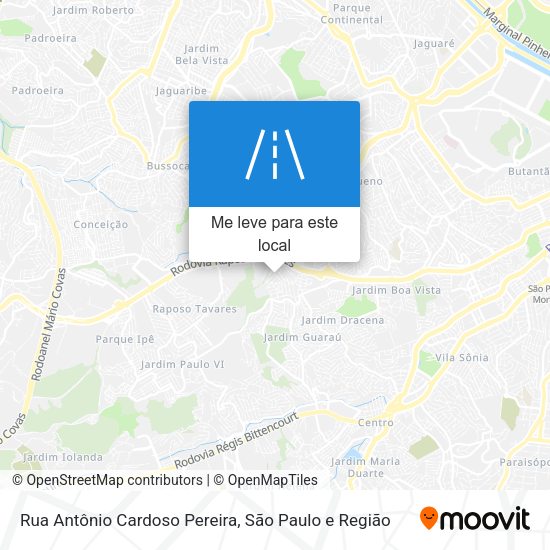 Rua Antônio Cardoso Pereira mapa