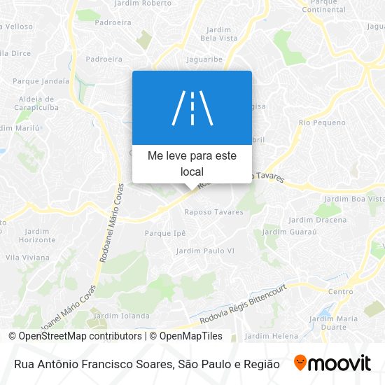 Rua Antônio Francisco Soares mapa