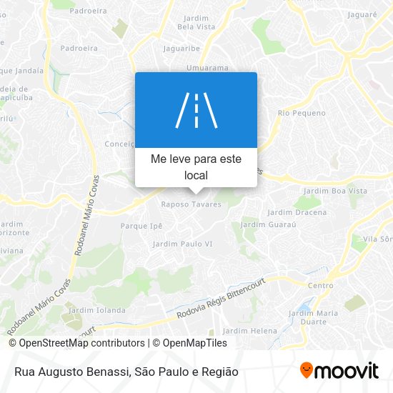 Rua Augusto Benassi mapa
