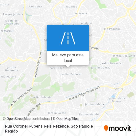 Rua Coronel Rubens Reis Rezende mapa