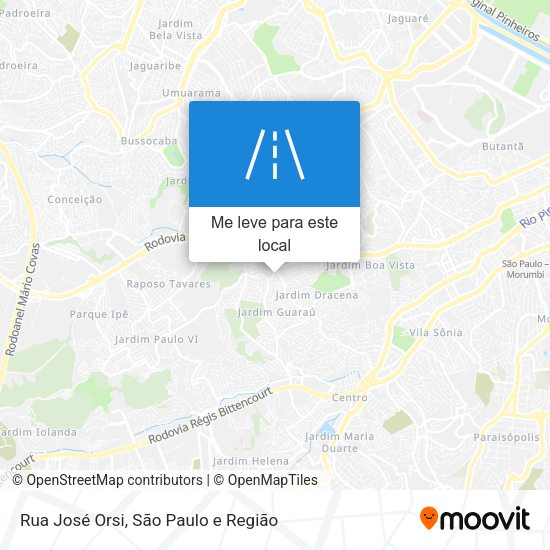 Rua José Orsi mapa