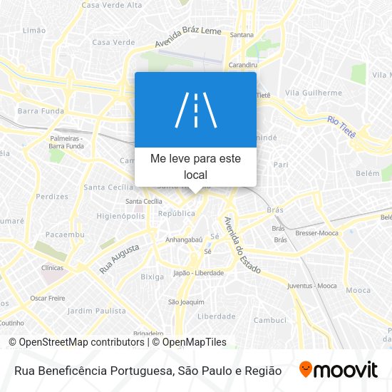 Rua Beneficência Portuguesa mapa