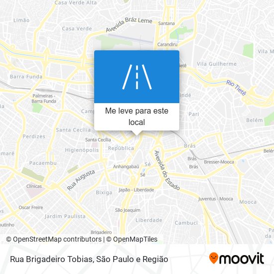 Rua Brigadeiro Tobias mapa