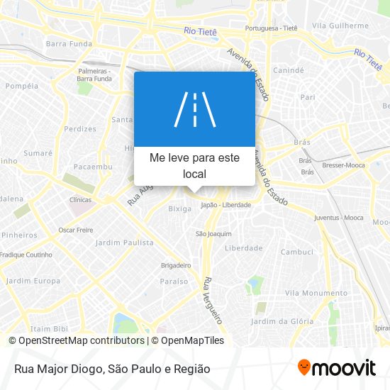 Rua Major Diogo mapa