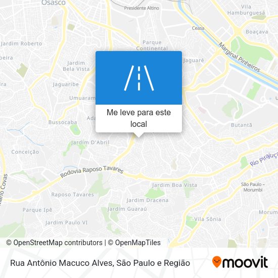 Rua Antônio Macuco Alves mapa