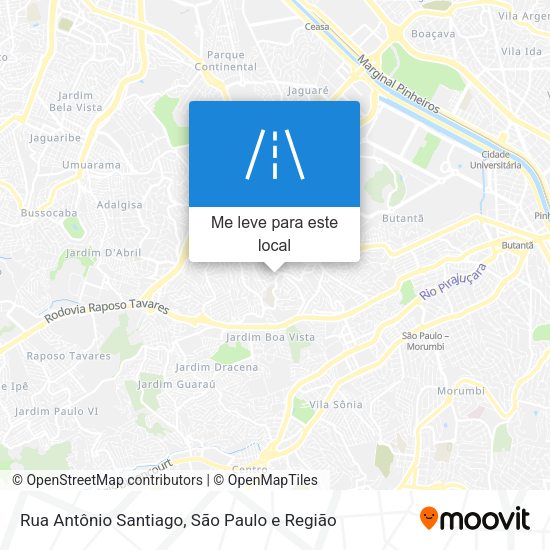 Rua Antônio Santiago mapa
