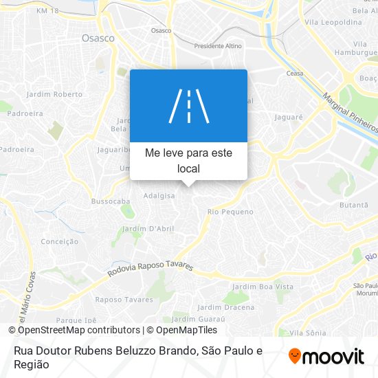 Rua Doutor Rubens Beluzzo Brando mapa