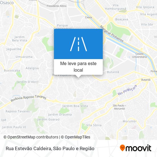 Rua Estevão Caldeira mapa