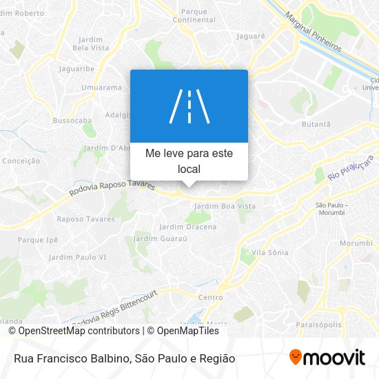 Rua Francisco Balbino mapa
