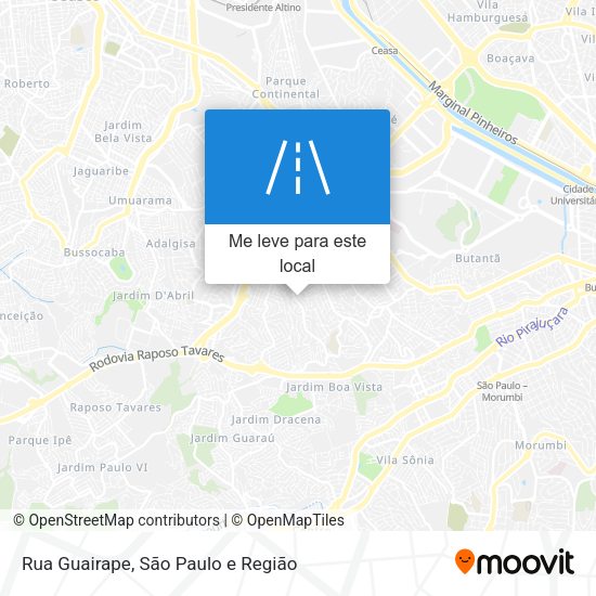 Rua Guairape mapa