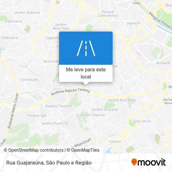 Rua Guajaraúna mapa