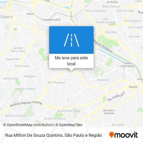 Rua Milton De Souza Quintino mapa