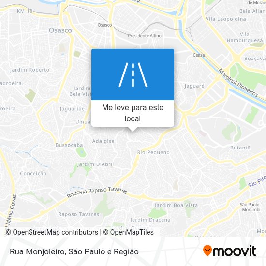 Rua Monjoleiro mapa