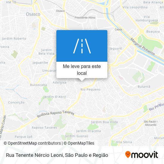 Rua Tenente Nércio Leoni mapa