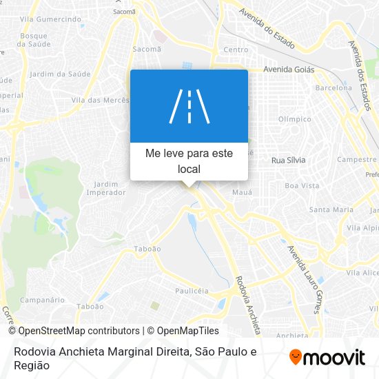 Rodovia Anchieta Marginal Direita mapa