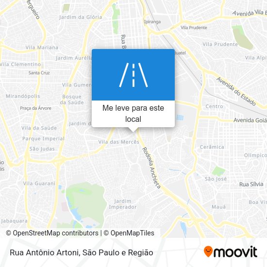 Rua Antônio Artoni mapa