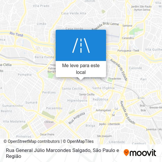 Rua General Júlio Marcondes Salgado mapa