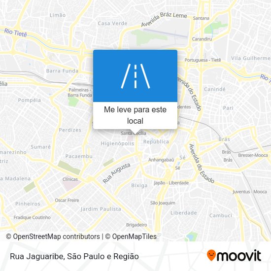 Rua Jaguaribe mapa
