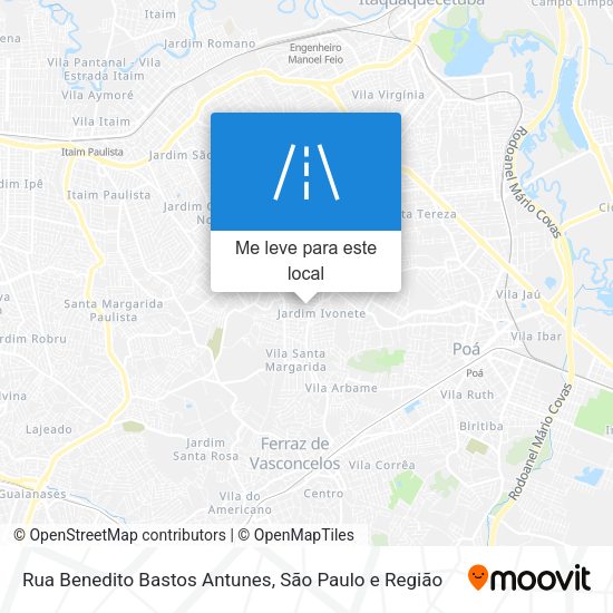 Rua Benedito Bastos Antunes mapa