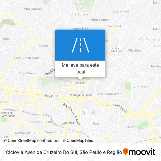 Ciclovia Avenida Cruzeiro Do Sul mapa