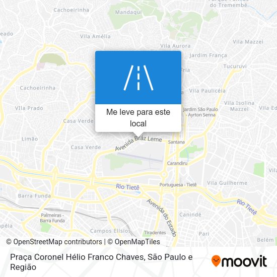 Praça Coronel Hélio Franco Chaves mapa