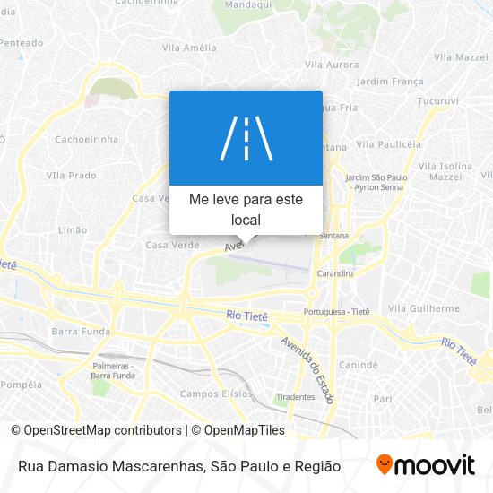Rua Damasio Mascarenhas mapa