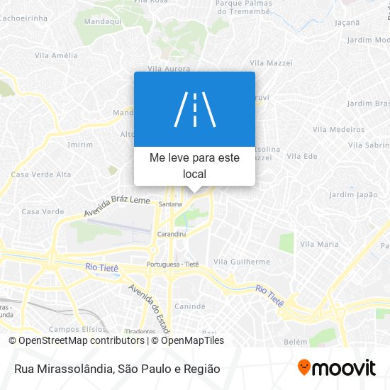 Rua Mirassolândia mapa