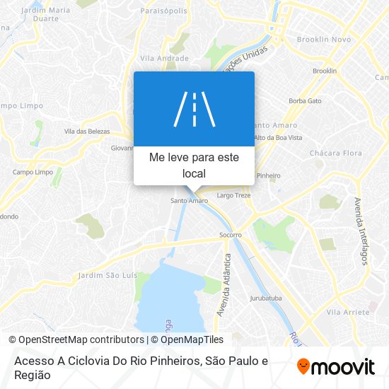 Acesso A Ciclovia Do Rio Pinheiros mapa